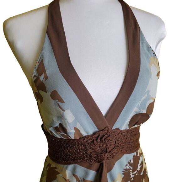 BCBGMaxazria Y2K Silk Mini Halter Dress Size 4 - Picture 3 of 10